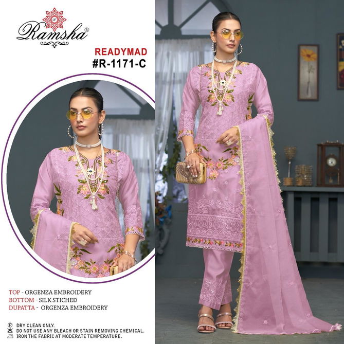 R 1171 Nx Ramsha Organza Pakistani Readymade Suits Wholesalers In Surat
